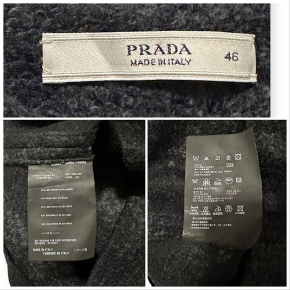 Prada FW2009 Gray Plaid Wool Pencil Skirt IT 46 Made in Italy - Picture 3 of 10